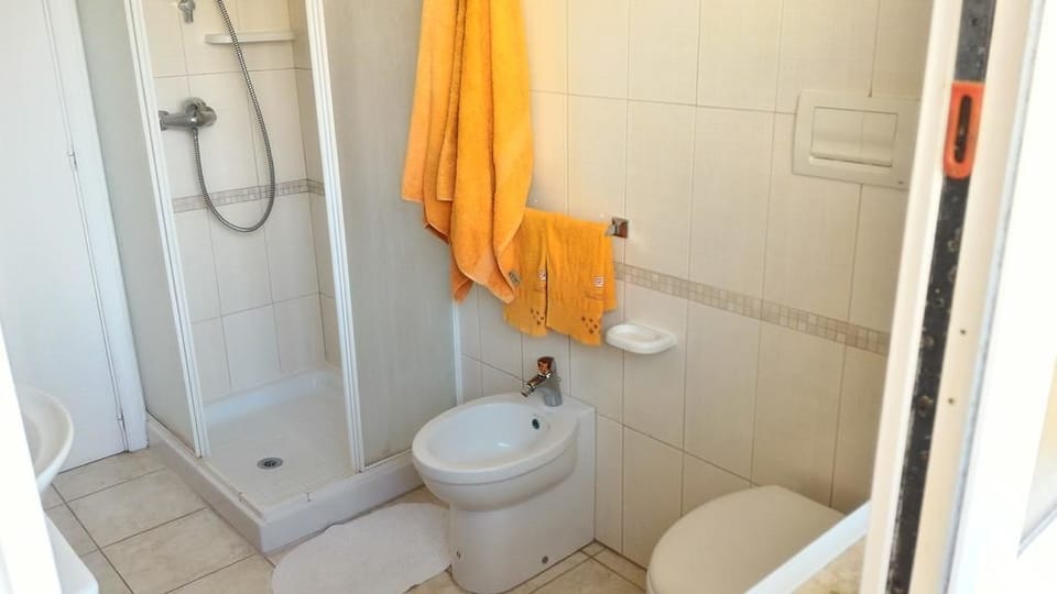 Shower, bidet, towels