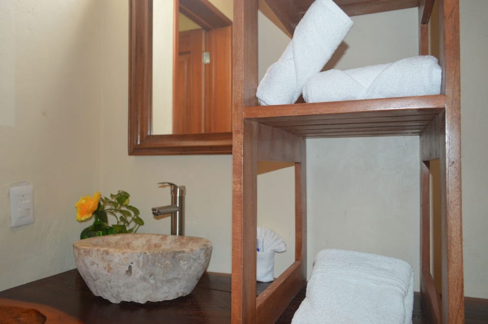 Shower, free toiletries, towels