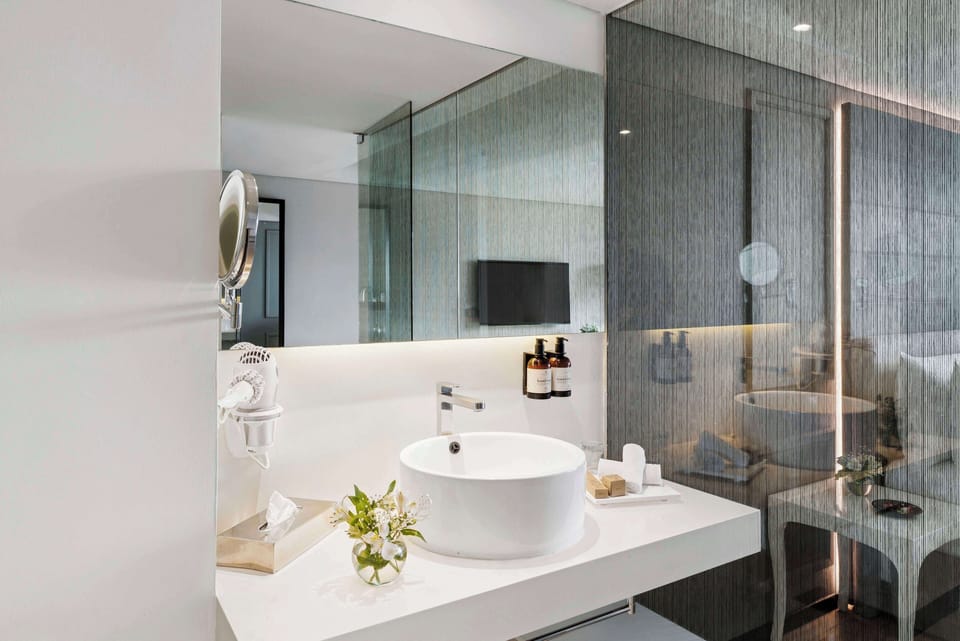 Premium Room, Terrace (View) | Bathroom | Shower, rainfall showerhead, eco-friendly toiletries, hair dryer