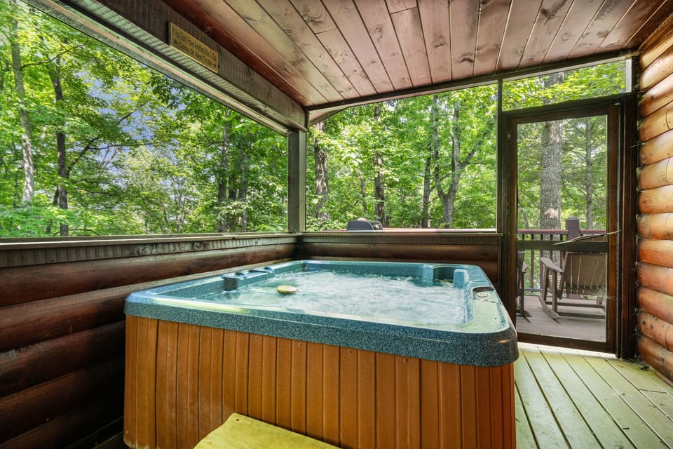 Cabin, 2 Bedrooms | Outdoor spa tub