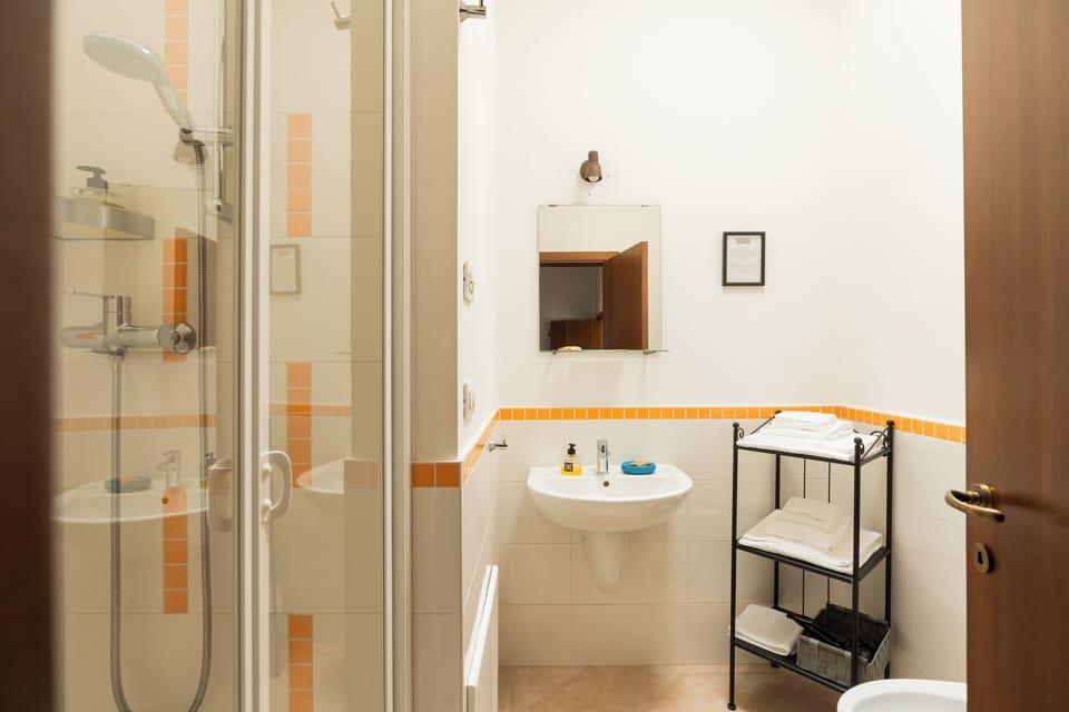 Shower, free toiletries, hair dryer, bidet