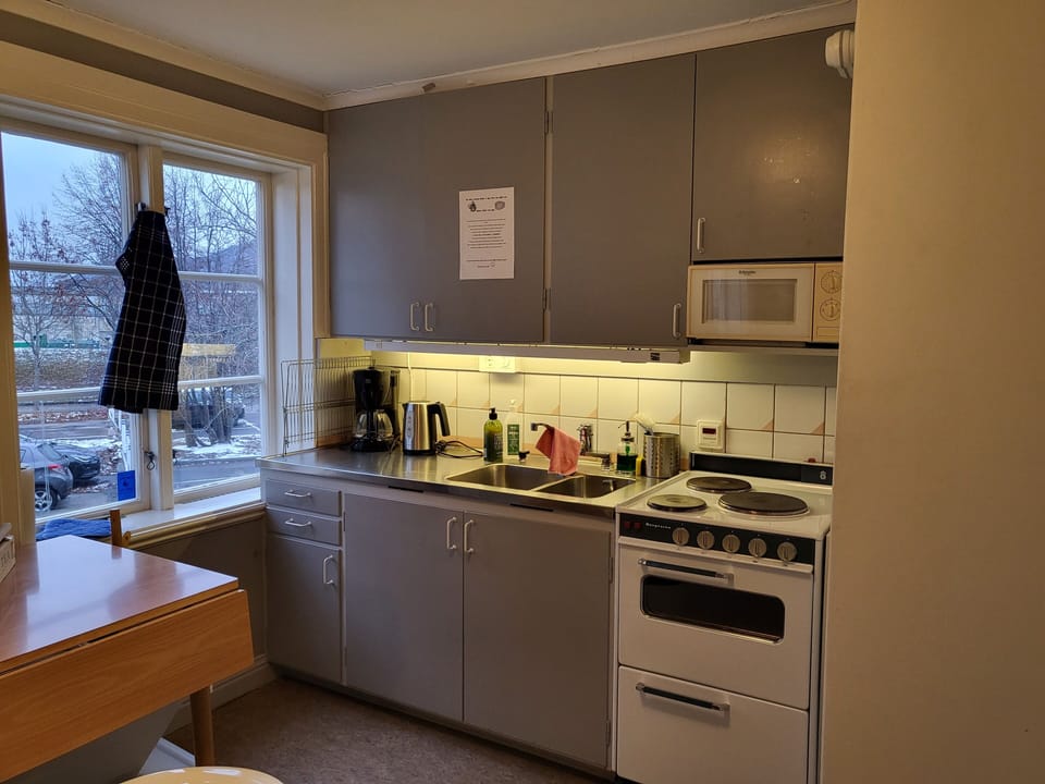 Shared fridge, microwave