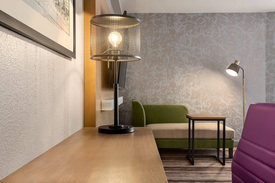 In-room safe, desk, laptop workspace, blackout drapes