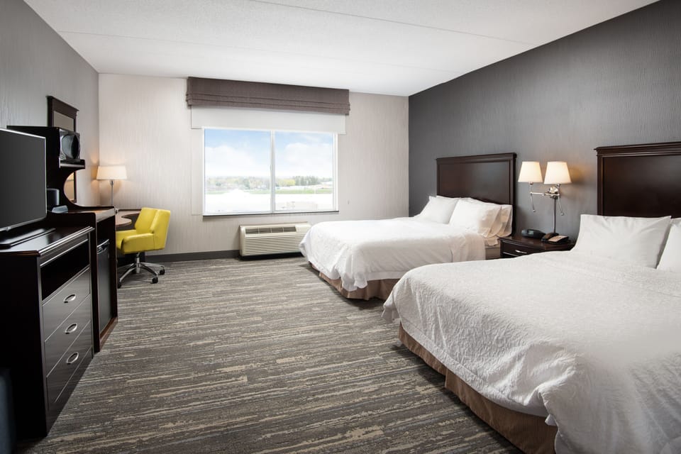 Standard Room, 2 Queen Beds, Accessible, Non Smoking | Hypo-allergenic bedding, desk, blackout drapes, iron/ironing board