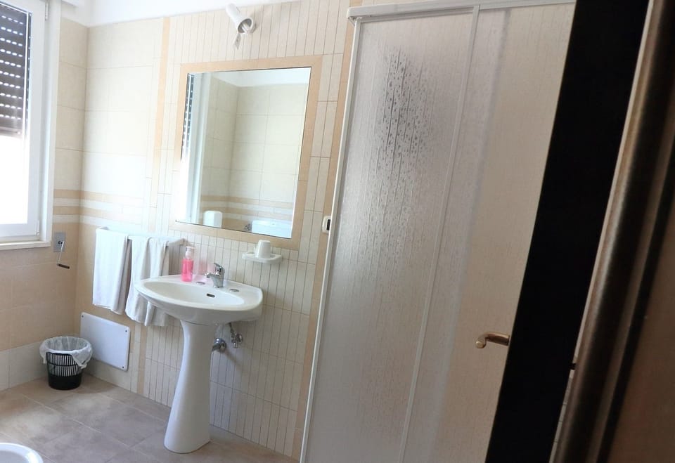 Shower, bidet, towels