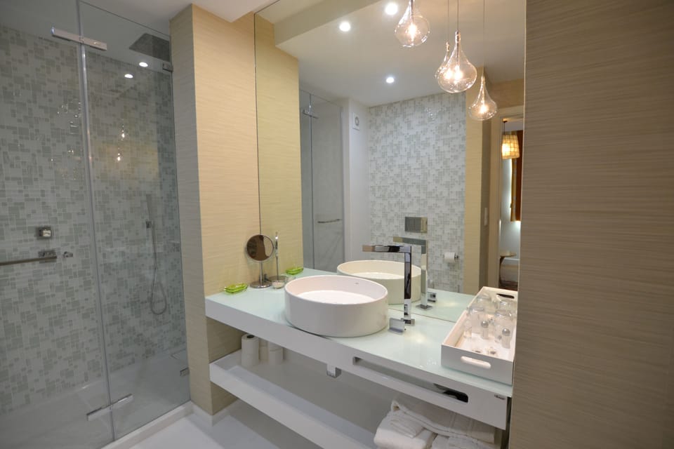 Suite | Bathroom | Shower, free toiletries, bidet, towels