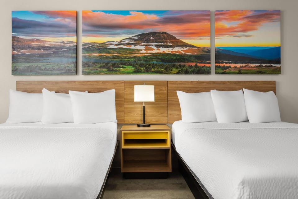 Room, 2 Queen Beds, Non Smoking | Desk, blackout drapes, iron/ironing board, free WiFi