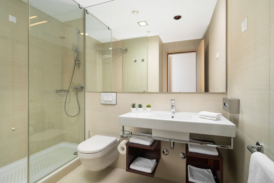 Free toiletries, hair dryer, towels