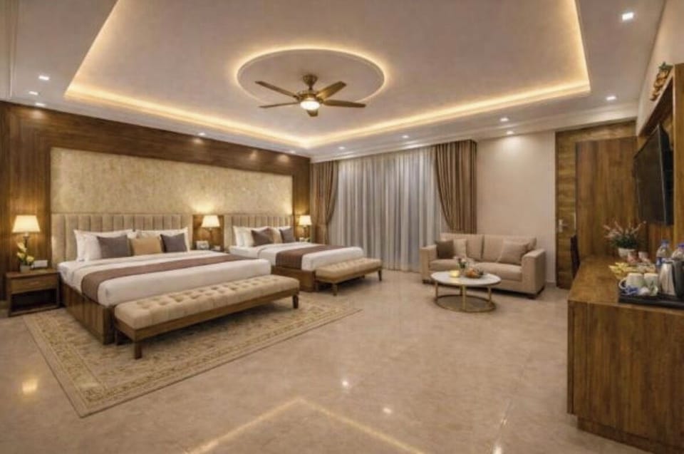 Family Double Room, 2 Bedrooms | Desk, blackout drapes, free WiFi, bed sheets
