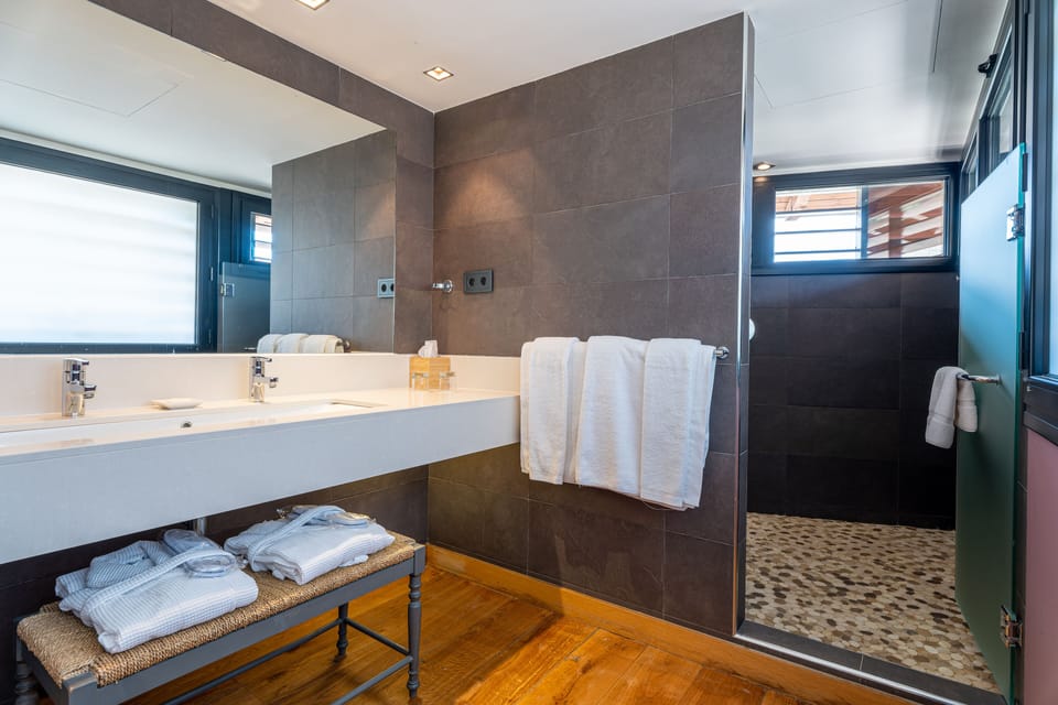 Premium Suite | Bathroom | Shower, rainfall showerhead, designer toiletries, hair dryer
