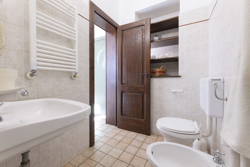 Traditional Room | Bathroom | Shower, hair dryer, bidet, towels