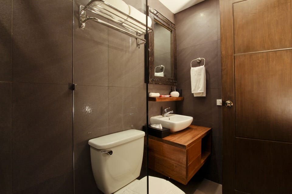 Deluxe Room, 1 King Bed | Bathroom | Shower, free toiletries, hair dryer, bathrobes
