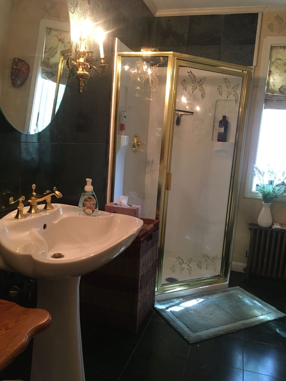 Shower, free toiletries, hair dryer, bathrobes