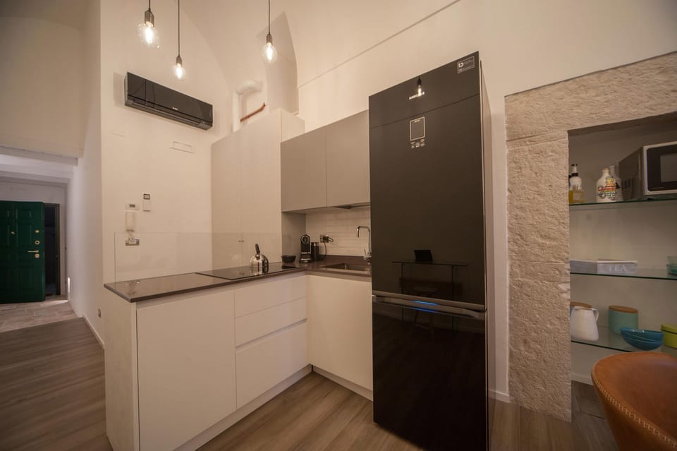 Full-size fridge, microwave, stovetop, dishwasher