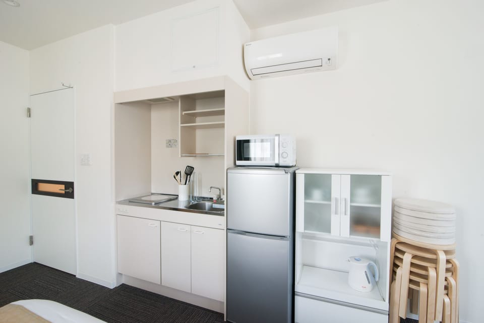 Deluxe Triple Room with Private Open-air Bath, Mount Yufu View | Private kitchen | Fridge, microwave, electric kettle
