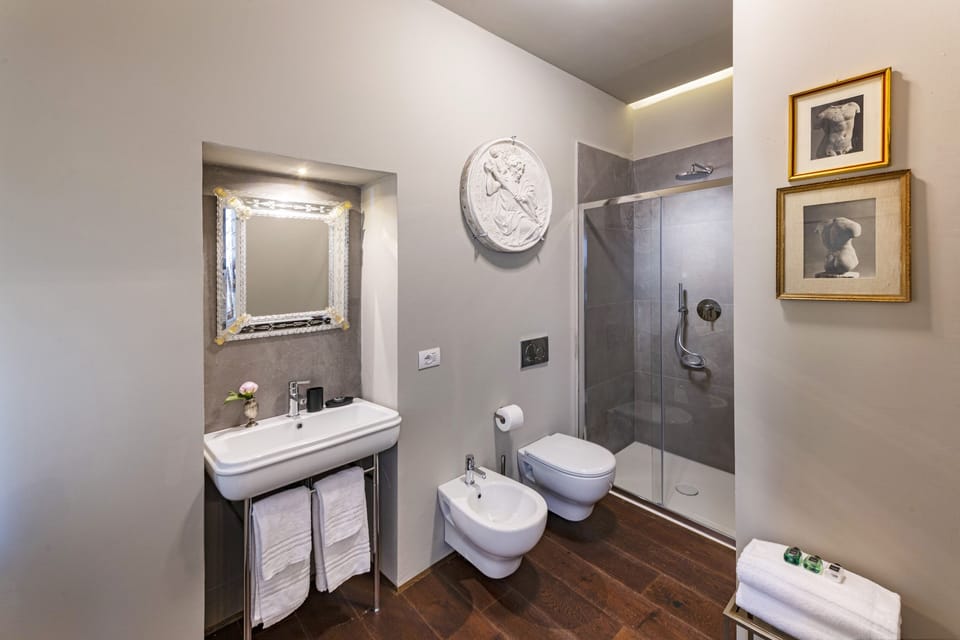 Superior Double Room | Bathroom | Separate tub and shower, free toiletries, hair dryer, slippers