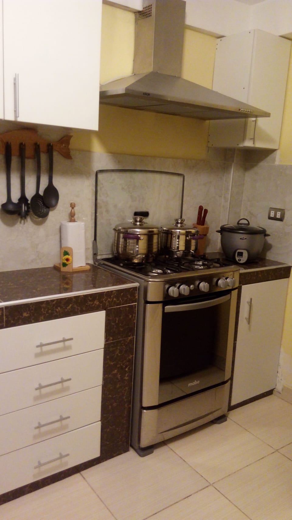 Full-size fridge, microwave, oven, stovetop