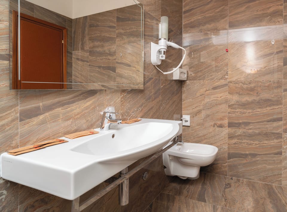 Shower, rainfall showerhead, hair dryer, bidet