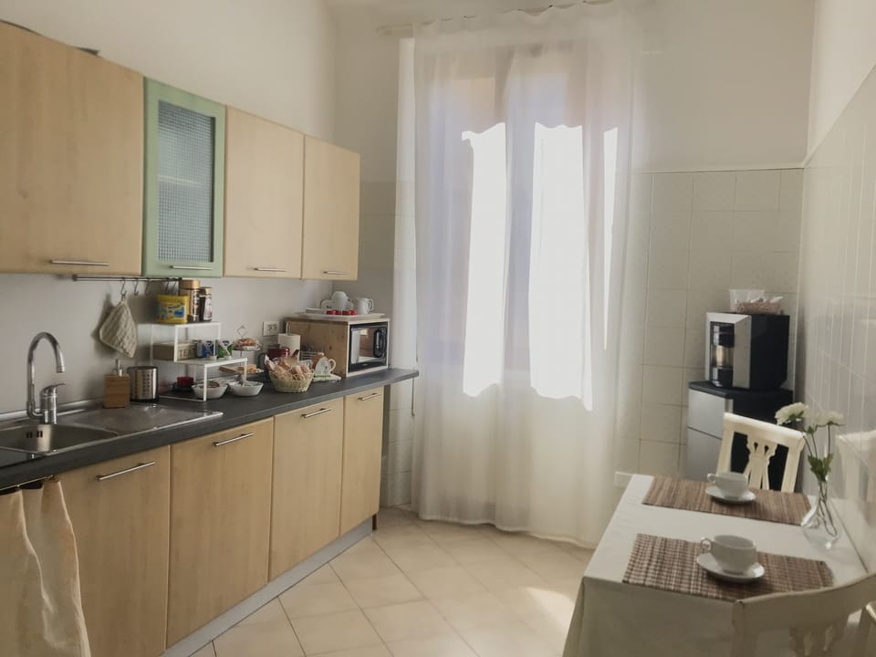Fridge, microwave, coffee/tea maker, electric kettle