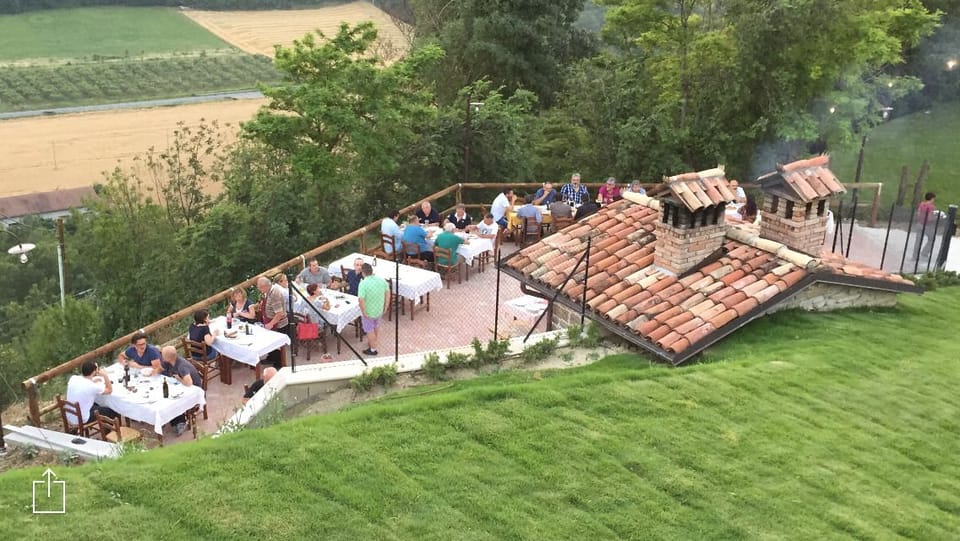 Outdoor banquet area