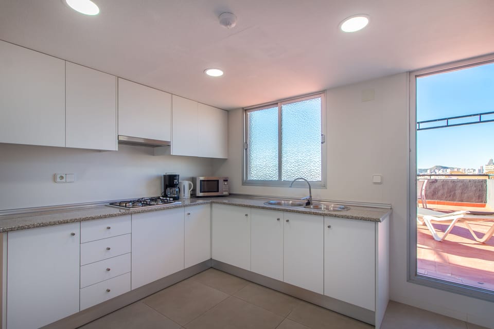Standard Penthouse | Private kitchen | Full-size fridge, microwave, stovetop, coffee/tea maker