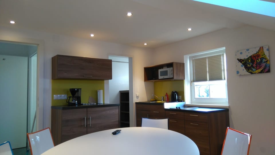 Apartment, 2 bedrooms, separate bathroom and WC, kitchen (A3) | Private kitchen | Microwave