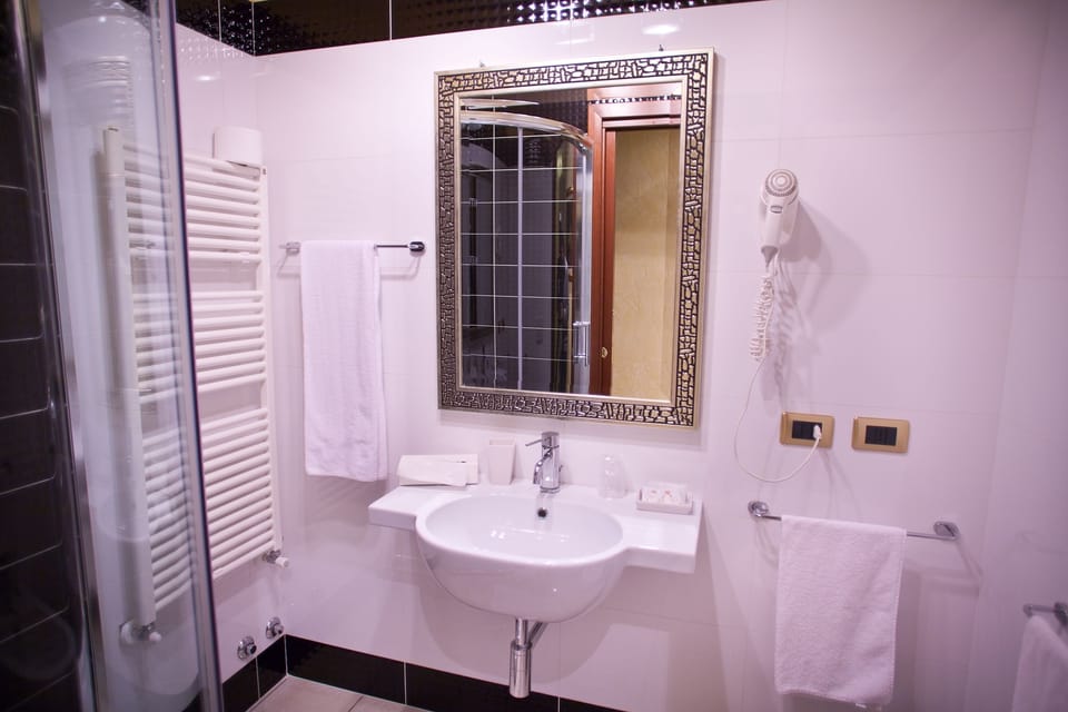 Free toiletries, hair dryer, towels