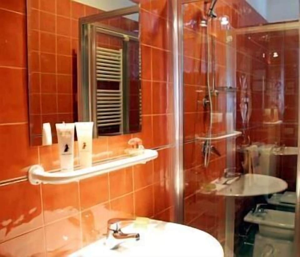 Shower, free toiletries, hair dryer, bathrobes