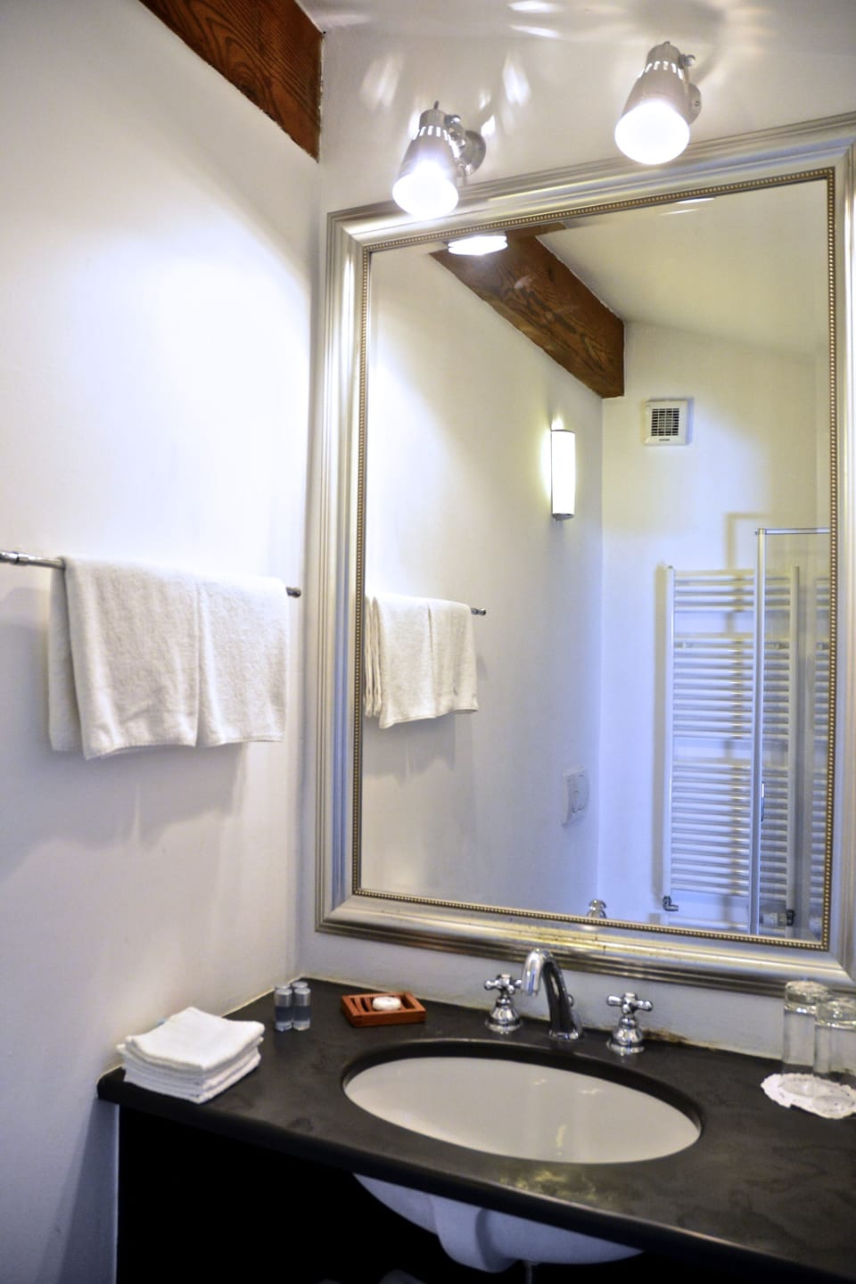 Shower, free toiletries, hair dryer, bidet