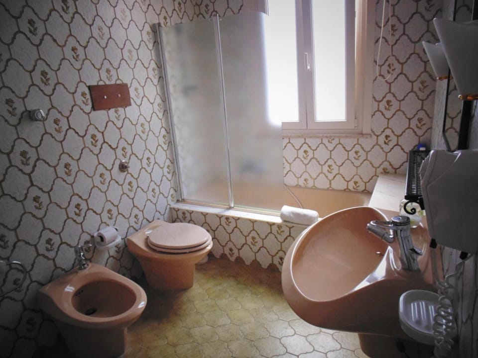 Shower, free toiletries, hair dryer, bidet