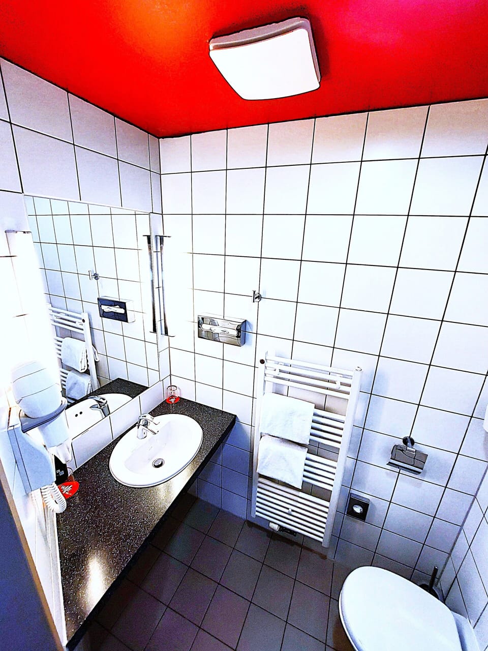 Shower, eco-friendly toiletries, hair dryer, towels