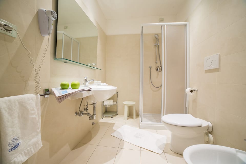 Hair dryer, bathrobes, slippers, bidet