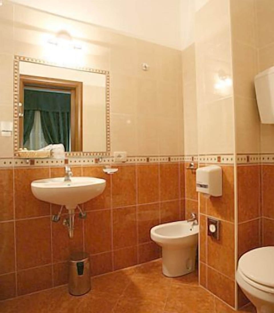 Shower, free toiletries, hair dryer, slippers