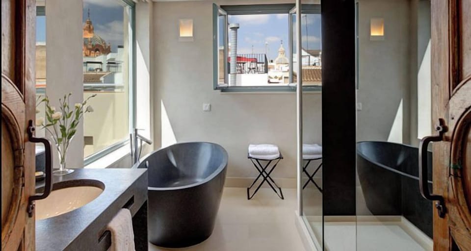 Panoramic Penthouse, Terrace, City View (Pool) | Bathroom | Hair dryer, towels, soap, shampoo