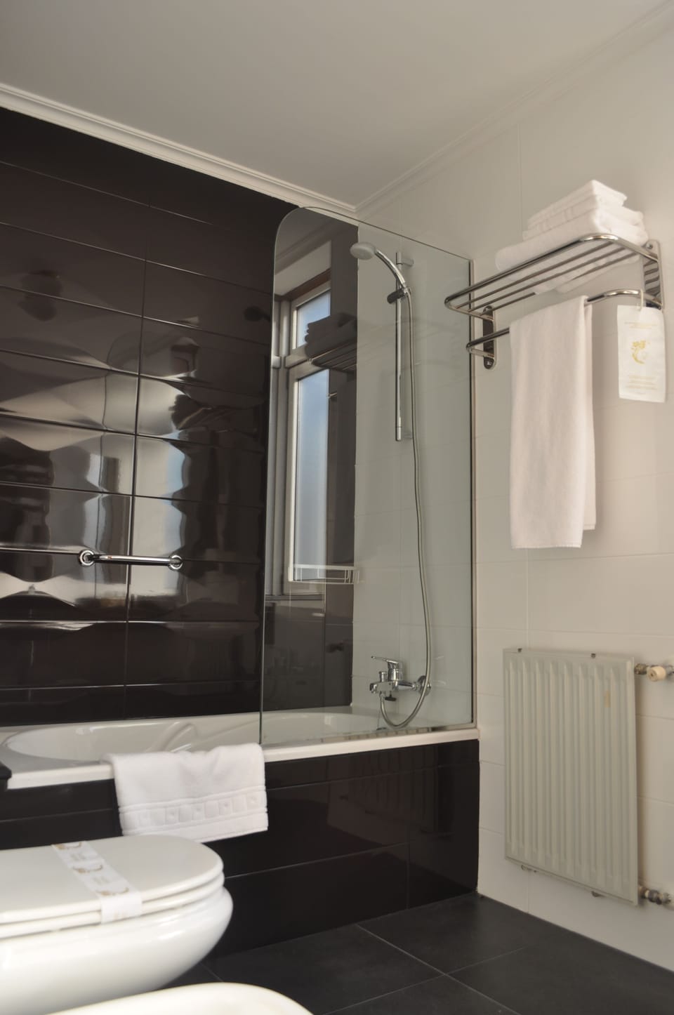 Free toiletries, hair dryer, bidet, towels