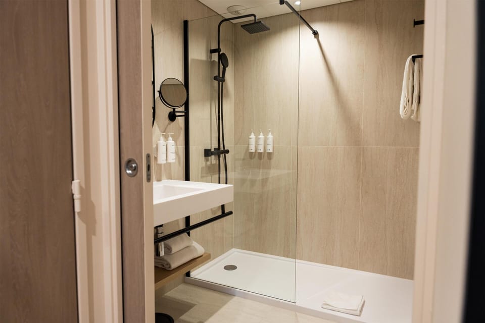 Hair dryer, slippers, towels