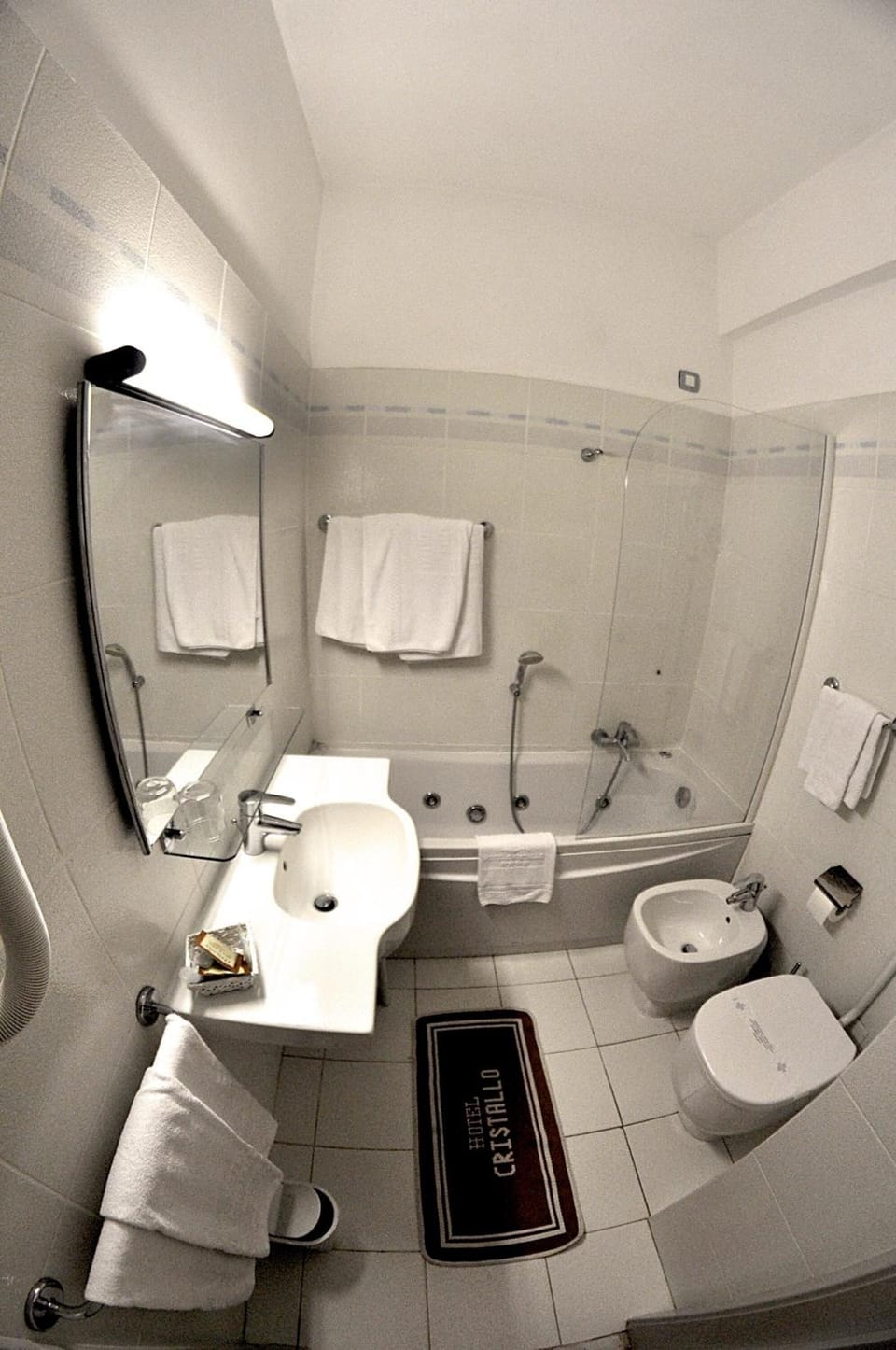 Free toiletries, hair dryer, bidet, towels