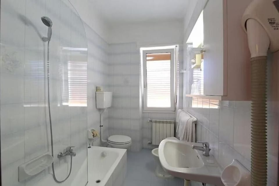 Free toiletries, hair dryer, bidet, towels