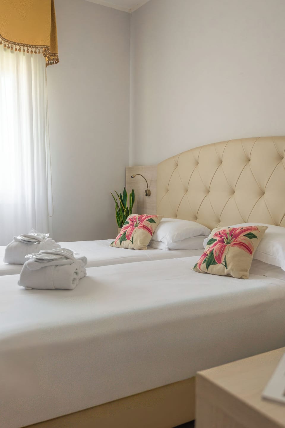 Free toiletries, hair dryer, bidet, towels