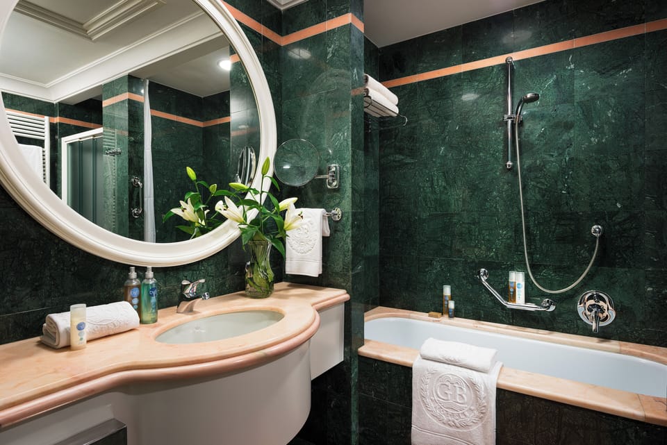 Free toiletries, hair dryer, bathrobes, bidet