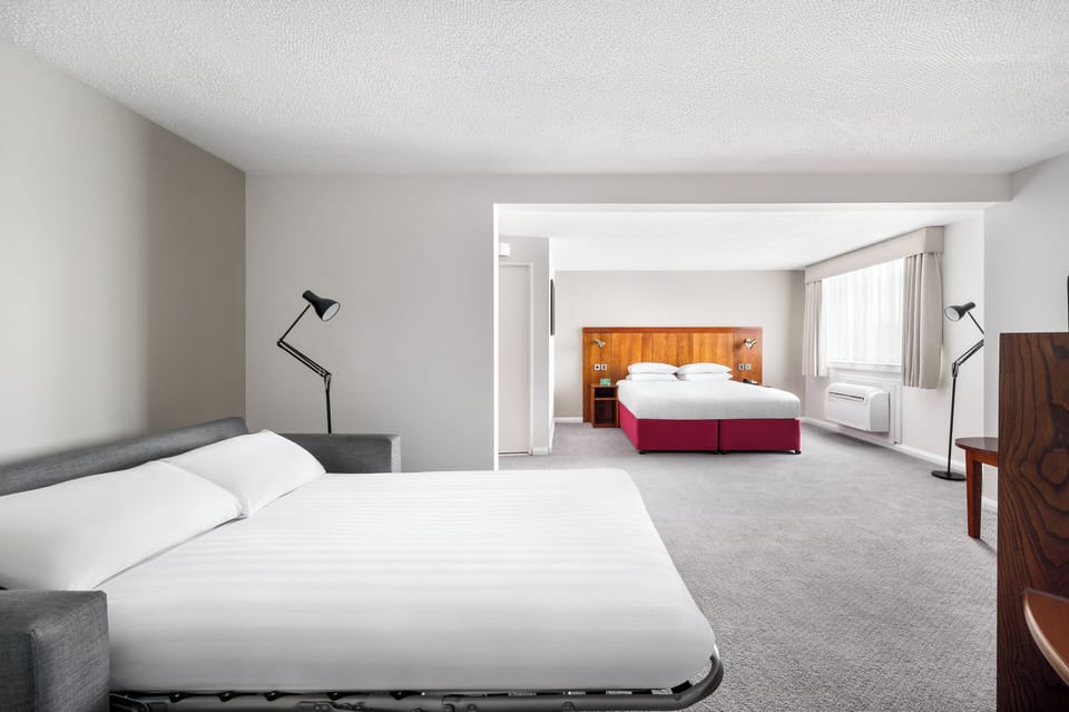 In-room safe, desk, laptop workspace, blackout drapes