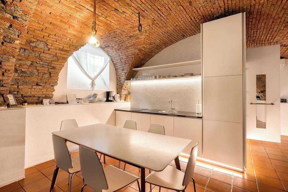 Dungeon Apartment  | Living area | 49-inch flat-screen TV with cable channels, LCD TV