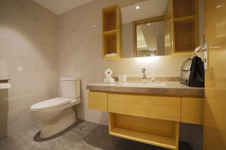 Shower, free toiletries, hair dryer, slippers