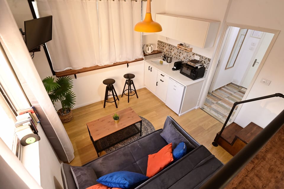 studio with panoramic sea view | Private kitchen | Fridge, microwave, stovetop, espresso maker