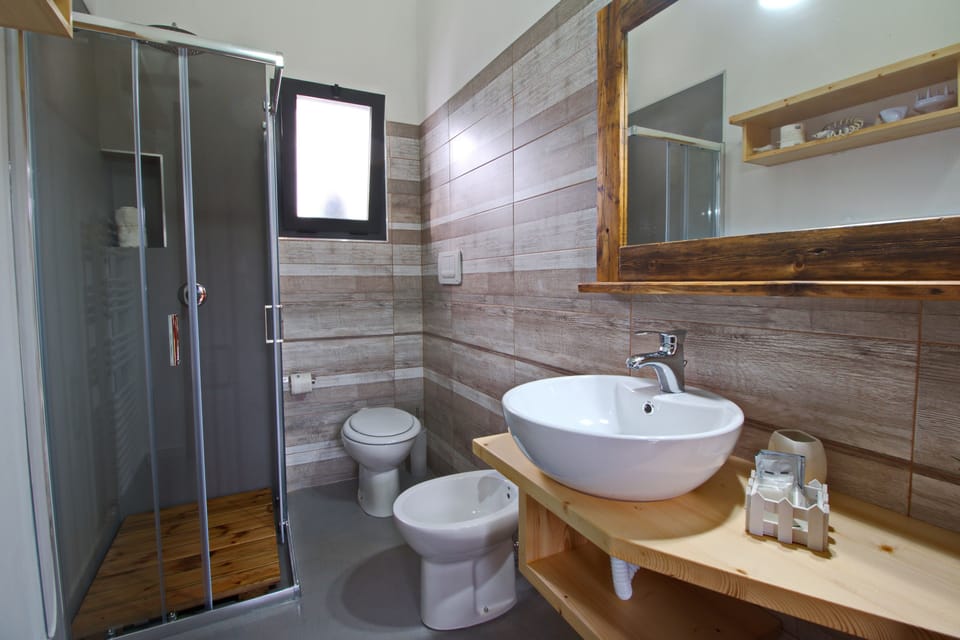 Shower, free toiletries, hair dryer, bidet