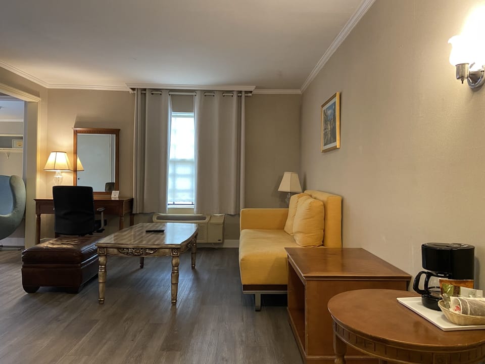 In-room safe, desk, laptop workspace, iron/ironing board