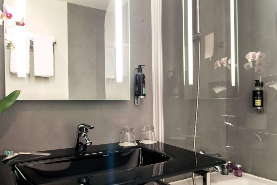 Hair dryer, bathrobes, towels