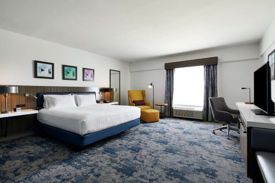 In-room safe, desk, laptop workspace, blackout drapes