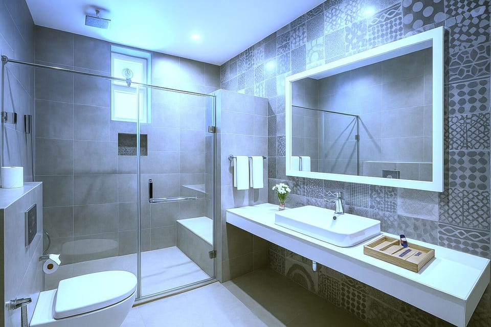 Deluxe Room, 1 Double Bed | Bathroom | Shower, rainfall showerhead, free toiletries, hair dryer