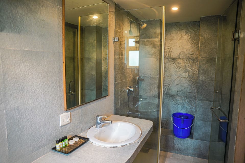 Luxury Room | Bathroom | Shower, towels, soap, toilet paper